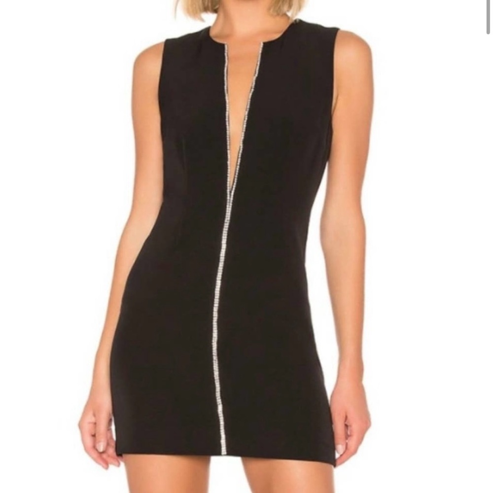 NBD Phineas Rhinestone Mini Dress Black